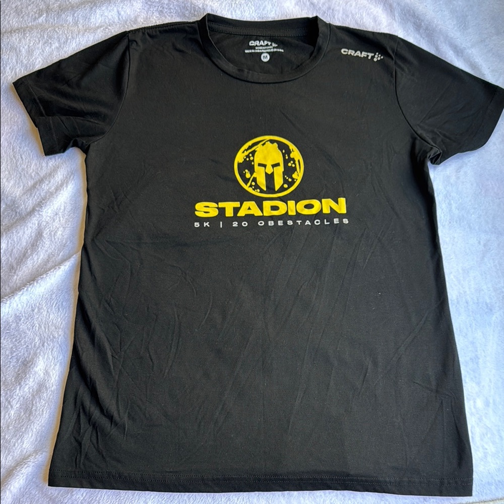 Craft Spartan Black Tee with Yellow Stadion Graphic